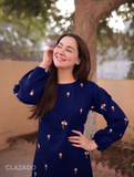 Hania Amir Embroidered 2 Piece - Pure Lawn (unstitch) Blue