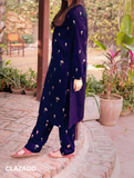 Hania Amir Embroidered 2 Piece - Pure Lawn (unstitch) Blue