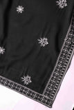 Black Voile Irani Dupatta (chaddar) with Chikankari embroidered border on all four corners & small motifs sprayed allover #02