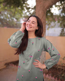 Hania Amir Embroidered 2 Piece - Pure Lawn (unstitch) Pista Green