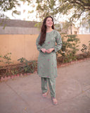 Hania Amir Embroidered 2 Piece - Pure Lawn (unstitch) Pista Green