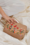 Kashmiri Tulips Sling Bag - Leftover - Beige