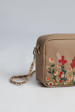 Kashmiri Tulips Sling Bag - Leftover - Beige