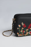 Kashmiri Tulips Sling Bag - Leftover - Black