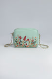 Kashmiri Tulips Sling Bag - Leftover - Mint Green